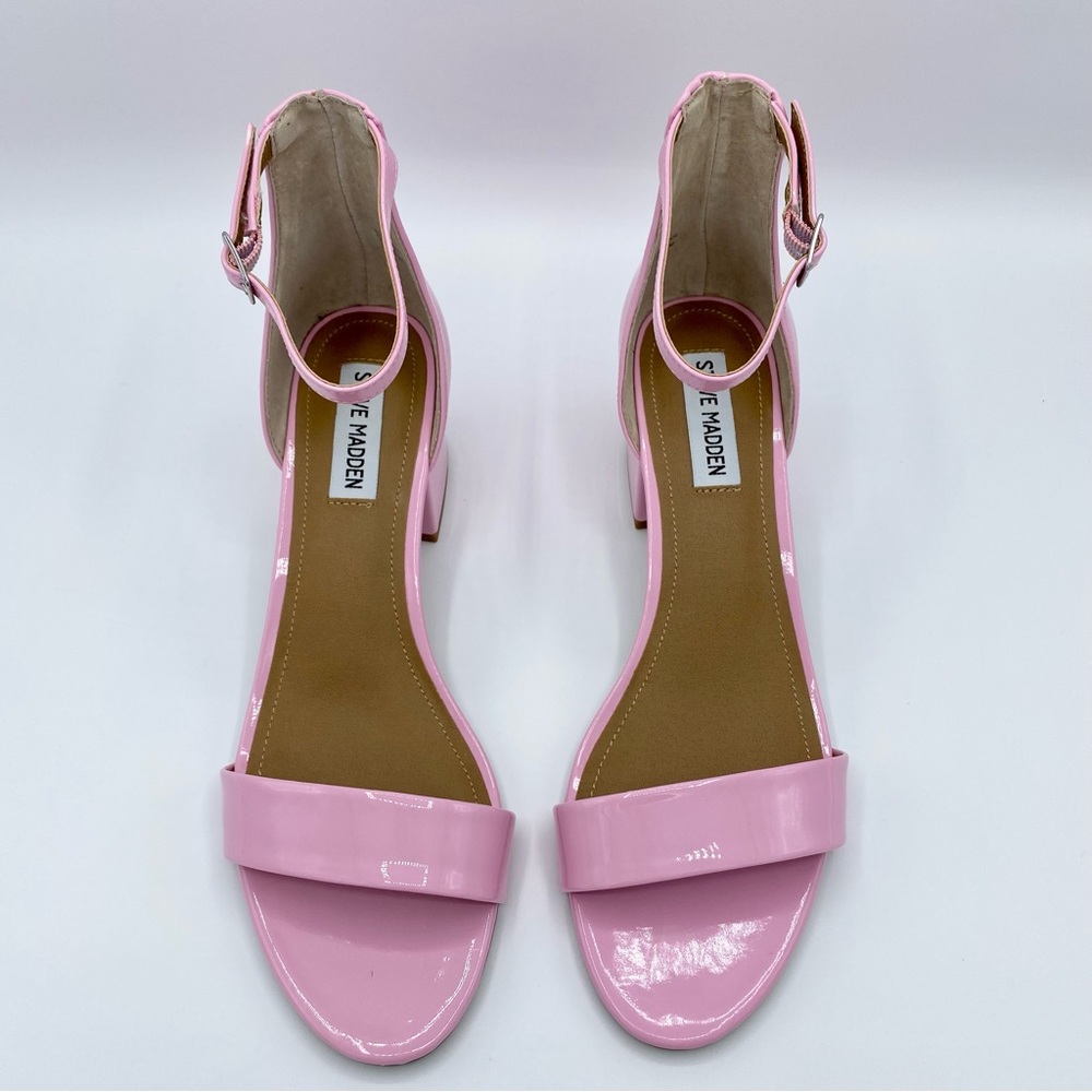 Steve Madden Pink Patent Irenee Ankle Strap Sandal Size 9.5 - Picture 5 of 15